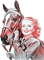 soave woman vintage autumn horse pink teal - bezmaksas png animēts GIF