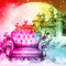 soave background animated fantasy  sofa rainbow - Nemokamas animacinis gif animuotas GIF
