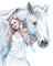 soave woman horse blue brown - Free animated GIF