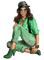 kvinna-woman-sitter-green--grön - Free PNG Animated GIF