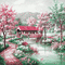 soave background animated house   pink green