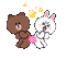 brown_&_cony love bunny bear brown cony gif anime animated animation tube cartoon liebe cher - GIF animé gratuit GIF animé