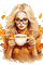 autumn, yellow, coffee, girl - Δωρεάν κινούμενο GIF κινούμενο GIF