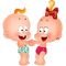 Kaz_Creations Cute Cartoon Babies Couple Friends - ingyenes png animált GIF