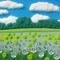 Flower Field made of Yarn - PNG gratuit GIF animé
