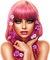 woman pink hair kikkapink - png gratis GIF animado