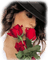 Kaz_Creations Woman Femme Flowers - ilmainen png animoitu GIF