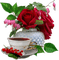 cup tea vase flowers rose roses kikkapink deco - darmowe png animowany gif