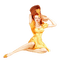 kikkapink woman summer yellow hat vintage - 免费PNG 动画 GIF