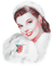 soave woman vintage winter christmas  pink teal - 免费PNG 动画 GIF