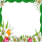 spring printemps flower fleur blossom fleurs blumen  tube frame cadre rahmen overlay green - PNG gratuit GIF animé
