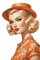 vintage woman orange - PNG gratuit GIF animé