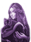 Y.A.M._Fantasy woman girl black cat purple - Free PNG Animated GIF
