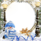 winter snowman lamp hiver frame cadre snow neige blue - PNG gratuit GIF animé