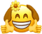 Emoji smiling face dog ears thumbs up flower - PNG gratuit GIF animé