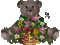 Teddy Bear & Hummingbird Basket of Flowers - 無料のアニメーション GIF アニメーションGIF