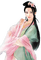 geisha green pink asian woman - png gratis GIF animado