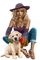 Woman. Dog. Summer. Leila - GIF animé gratuit