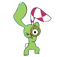the rabbit with the checkered ears - png gratis GIF animado