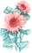 soave deco flowers sunflowers branch pink teal - 免费PNG 动画 GIF