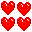 4 hearts - GIF animé gratuit GIF animé