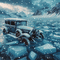 Old Car stuck in Ice - GIF animate gratis GIF animata