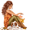 femme automne et chien