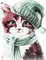 soave cat animals winter deco pink green - 無料png アニメーションGIF