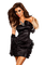 woman elegant chic black dress - PNG gratuit GIF animé