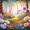 fantasy forest colore background pink blue - PNG gratuit GIF animé