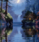Rena Water Wasser Nacht Night Hintergrund - Bezmaksas animēts GIF animēts GIF