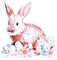soave deco easter eggs flowers bunny pink  blue - 無料png アニメーションGIF