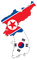 North and South Korea flag map - zdarma png animovaný GIF