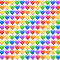 Rainbow emoji hearts overlay