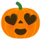 Emoji Kitchen Halloween Heart Eyes pumpkin - gratis png animerad GIF