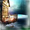 boathouse fantasy night background - nemokama png animuotas GIF
