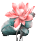 soave deco  animated  lilies pink teal - GIF animé gratuit GIF animé