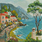 dolceluna summer painting sea background animated - Ingyenes animált GIF animált GIF