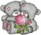 Alpha Teddy Bears With Rose - Free PNG Animated GIF