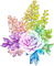 soave deco branch flowers rose vintage rainbow - PNG gratuit GIF animé