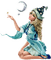 kikkapink fantasy blue woman moon - gratis png animeret GIF