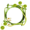 Cadre vert orné fleurs et perles