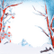 soave frame winter tree branch  christmas blue - Free PNG Animated GIF