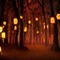 Orange Forest with Lanterns - png grátis Gif Animado