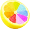 rainbow lemon food colorful yellow and blue - GIF animado gratis GIF animado