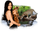 woman with jaguar bp - zdarma png animovaný GIF