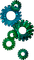 Steampunk.Gears.Blue.Green - PNG gratuit GIF animé