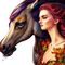 kikkapink woman autumn fantasy horse - Free PNG Animated GIF
