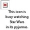 this icon is busy watching star wars square - GIF animado grátis