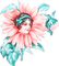 soave woman vintage fantasy flowers sunflowers - 免费PNG 动画 GIF